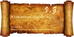 Vinkovics Zalán névjegykártya