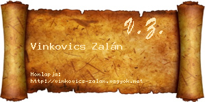 Vinkovics Zalán névjegykártya